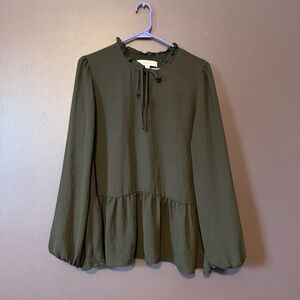 Loft ruffle / peplum blouse